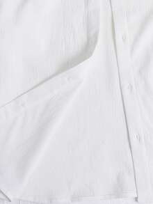 男童新款刺绣装饰白色修身长袖衬衫，返校衬衫，男童白色衬衫，带马刺绣图案的白色衬衫 - 白色 - 查看 9