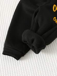 Cozy Pixies 2pcs Baby Boy Cartoon Animal Print Soft Knit Crew Neck Long Sleeve Sweatshirt And Elastic Waist Pants Set Baby Set Autumn Winter Season Baby Boy Clothes Yellow Baby Casual Sets Baby Cartoon Clothes - Multicolor - View 5