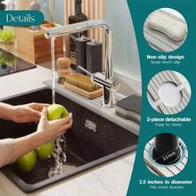 1/4PCS Kitchen Faucet Mat - Diatomite Splash Guard For Sink, Quick-Drying Water Absorbing Stone Tray Includes Sandpaper Suitable For Kitchen Sink Bathroom Bath Tub Quick Dry Non-Slip Easy To Clean,17.7x3.9in,23.6x3.9in - Multicolor - View 6