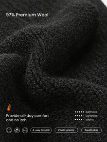 GLOWMODE Toasty Touch 97% Wool-Blend Soft Insulating Touchscreen Gloves Autumn Winter Outdoors Daily Casual Wear - Black - View 3