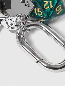 ROMWE Kawaii 1pc Unisex Creative Cartoon Dice Keychain Metal Playing Card Pendant Fashionable Bag Charm Cross - Multicolor - View 4