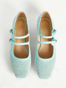 CUCCOO CHICEST Zapatos planos cómodos y versátiles con doble hebilla para mujer - Azul Marino - Ver 11