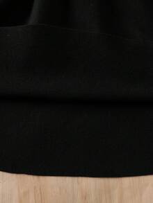 女童可爱粉色针织连衣裙，蝴蝶结装饰，甜美公主风加厚毛衣连衣裙，适合4-7岁女孩，冬季款 - 黑色 - 查看 8