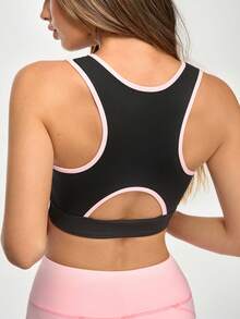 Gameset SHEIN Sport Soutien-gorge de sport minimaliste au contraste de couleurs pour femmes, pour un usage quotidien - Multicolore - Voir 4