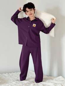 Dazy Kids Kids Fall Clothes Boys Pajama Set - Purple - View 1
