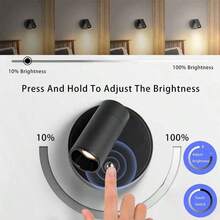 1pc Remote Control Spotlight, Mural Decoration Wall Lamp With Touch Control, Dimmable Night Light, Wall-Mounted Art - 3 colors - View 7