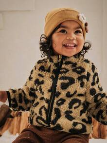 Cozy Pixies Áo khoác cardigan cổ đứng lót nhiệt họa tiết da báo cho bé gái, áo khoác cơ bản thoải mái, đa năng, phong cách thường ngày, phù hợp mặc trong nhà, ngoài trời, trượt tuyết, trở lại trường, mặc hàng ngày, thể thao, tiệc tùng, lễ hội, Halloween, Giáng sinh, năm mới, ngày lễ tình nhân - Nhiều màu - Xem 5