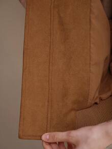 MOTF PREMIUM WOMEN'S AUTUMN/WINTER SUEDE EMBROIDERY FLORAL SHORT JACKET - Brown - View 9