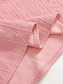 Teen Girl Elegant Stand Collar Cap Sleeve Midi Dress With Bow Decor