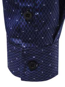 Manfinity Mode Men's Plaid Long Sleeve Single-Breasted Casual/Business Shirt - Navy Blue - View 5