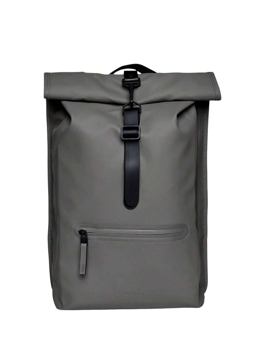 Rains Rolltop Rucksack W3 Unisex Backpack Green 17L - Grey - View 1