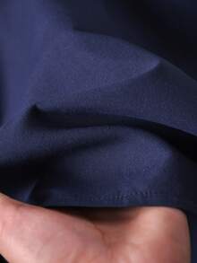 Rusticease 女士圆领半拉链长袖刺绣连衣裙 - 藏蓝色 - 查看 6