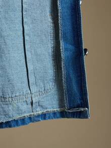 Ontre Women's Casual Washed Denim Sleeveless Jacket With Belt, Simple And Elegant Business Casual Outerwear For Autumn/Winter - Medium Wash - View 9