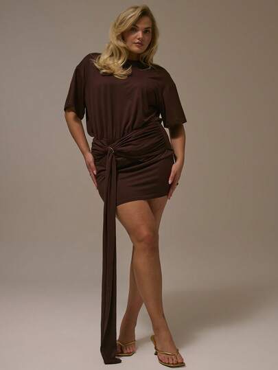 MUSERA Plus Size Ruched Dress