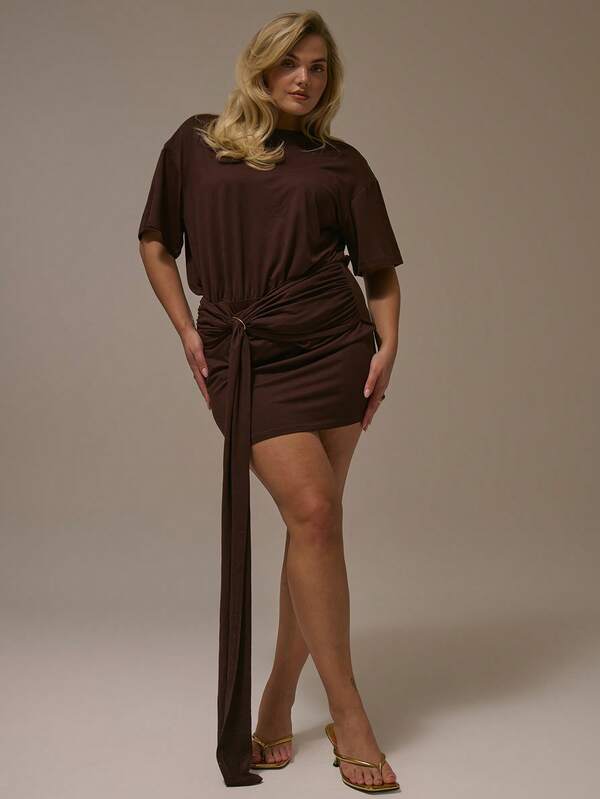 MUSERA Plus Size Ruched Dress