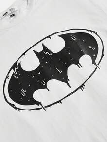 BATMAN X SHEIN Men Casual Bat Printed Tank Top For Summer, 2000s Style - White - View 2