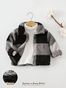 Cozy Pixies Babyjacke für Jungen, bunt, kariert, langärmelig, warm gefüttert, dick, gestrickt - Schwarz - Übersicht 5
