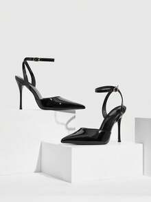 CUCCOO SZL Giày cao gót mũi nhọn quai mảnh thời trang dành cho nữ, thích hợp để đi làm, hẹn hò, tiệc tùng, đám cưới và các dịp khác - màu đen - Xem 7