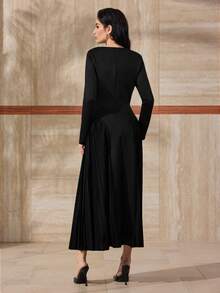 Seusyu French Design Pleated Cinched Waist Dress For Women | SHEIN USA
