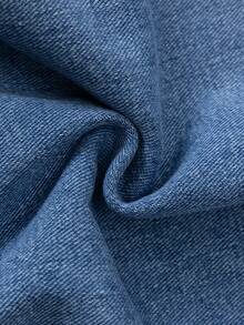 Manfinity Denimwave Herren einfarbige Jeans im täglichen Stil, schlichte blaue Cargo Jeans in weiter Passform mit Waschung, als Geschenk für Ehemann oder Freund - Blau - Übersicht 8