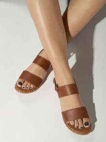 Women Flat Sandals - 棕色 - 查看 3