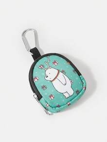 We Bare Bears X SHEIN 带按扣和拉链口袋的零钱包，多功能小袋，零钱收纳钱包，男女皆宜 - 卡通 - 查看 6