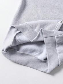 Tween Boys' Casual Solid Color Loose Fit Sweatshirt - Grey - View 7