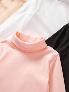 Genkimix Kids Áo lót dệt kim cổ lọ cho bé gái, vải dệt kim mềm mại và thoải mái, thiết kế cổ lọ bảo vệ hiệu quả cổ bé gái khỏi gió lạnh và giữ ấm, thiết kế đơn giản và cổ điển phù hợp với nhiều lớp áo và áo khoác ngoài, phù hợp để mặc hàng ngày, hoạt động ngoài trời, mùa thu/đông - Nhiều màu - Xem 6