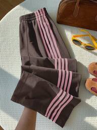 Comfortcana Pantaloni sportivi casual da donna a gamba ampia con strisce a contrasto