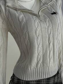 Elamini Women's All-Match Casual Fashionable Sweater With Horse Embroidery Design