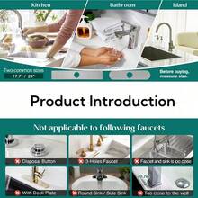 1/4PCS Kitchen Faucet Mat - Diatomite Splash Guard For Sink, Quick-Drying Water Absorbing Stone Tray Includes Sandpaper Suitable For Kitchen Sink Bathroom Bath Tub Quick Dry Non-Slip Easy To Clean,17.7x3.9in,23.6x3.9in - Multicolor - View 5