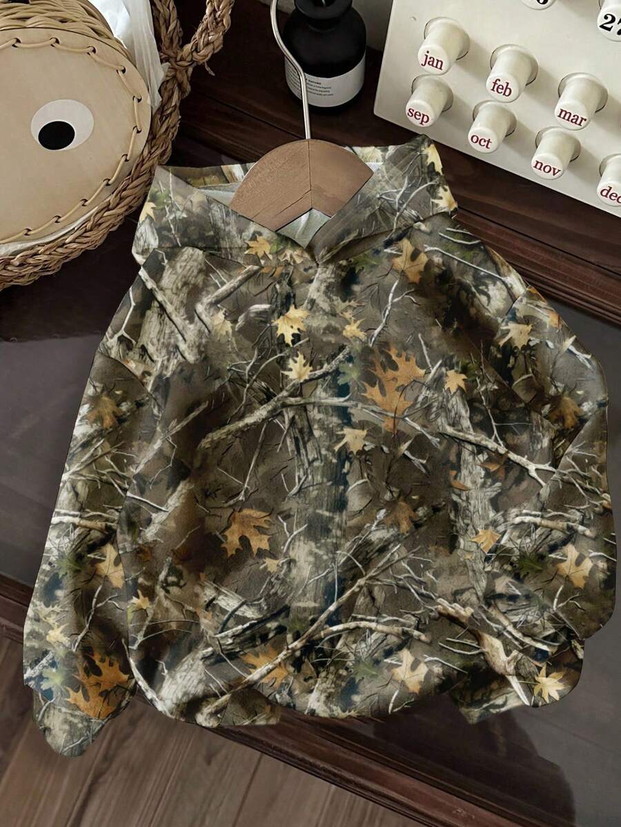 Attitoon Áo sweatshirt nữ cỡ lớn, kiểu dáng thường ngày, họa tiết đường phố, in toàn thân, vai rớt, dáng rộng, ấm áp và thoải mái cho mùa thu/đông. - Nhiều màu - Xem 1