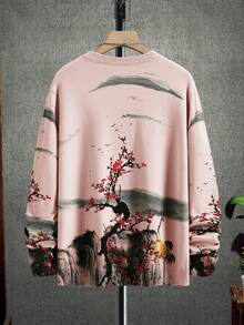 Manfinity Homme Men's Autumn/Winter Sweater (Random Print) Sumwon Long Sleeve Abstract Printed Long Sleeve Shirt - Pink - View 2