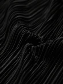 Veslaya Hàng mới về Thu/Đông, Thanh lịch & Dự tiệc & Hẹn hò & Buổi tối & Lễ tốt nghiệp & Sinh nhật & Đám cưới, Đầm maxi dài tay xếp ly dáng chữ A màu xanh lá cây trơn, phối lưới, cỡ lớn - A - màu đen - Xem 7