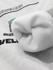 DAZY 冬季休闲字母印花抓绒宽松卫衣裤家居服套装，秋冬服装，舒适保暖。