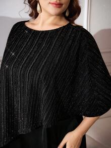 Modelyn 大码时尚修身连衣裙套装 - 黑色 - 查看 5