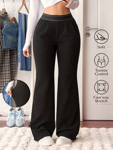 Flexra Women's Plain Simple Daily Wear Flared Jeans - Blue - View 1