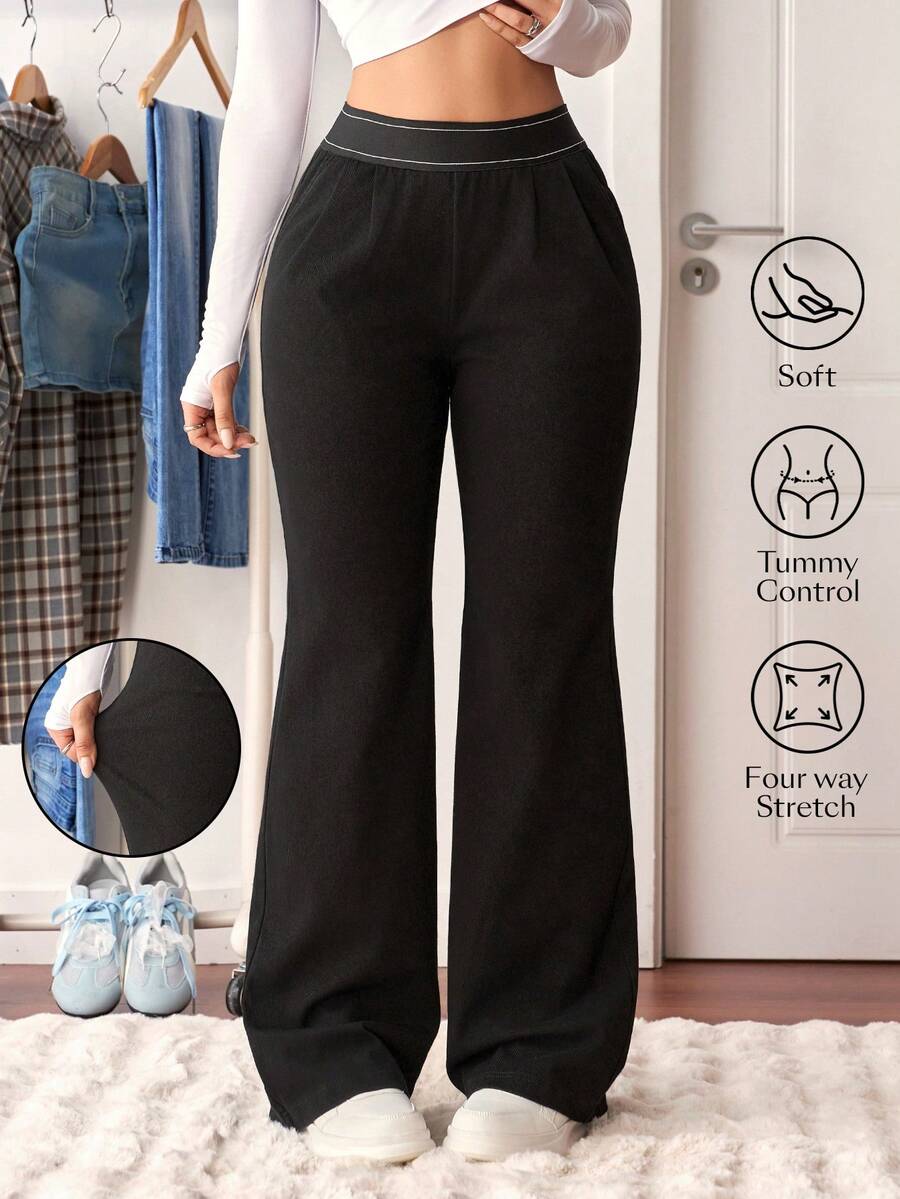 Flexra Women's Plain Simple Daily Wear Flared Jeans - Blue - View 1