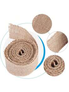 2M/78.74inch Natural Jute Ribbon Fabric Burlap DIY Gift Wrapping Jute Tablecloth Home Crafts Wedding Party Handwork Decor Accessory - Jute - View 5