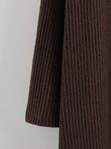 SHEIN LUNE 大码女装三件套：纯色罗纹可调节吊带背心 + 休闲开襟长袖开衫 + 松紧腰紧身裤 - 藏蓝色 - 查看 5