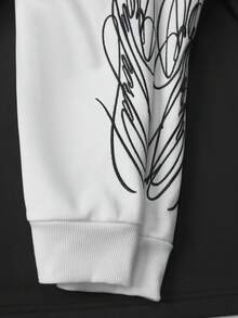 PAVTROS Men's Casual Fashion Street Letter Print Raglan Sleeve Pullover Sweatshirt, Spring/Autumn - Multicolor - View 5