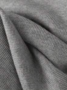 SHEIN Lacomfia Váy len thanh lịch dành cho nữ đính đá, sequin và trang trí túi, thời trang và cao cấp - Xám - Xem 8