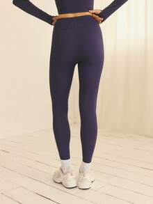 Aralina Leisurewear Cross Over Waistband Active Gym Workout Legging - Navy Blue - View 2