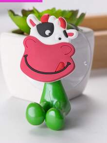 2pcs Cartoon Design Random Toothbrush Holder, Suction Cup Cute Silicone Toothbrush Rack For Kids Children Home Bathroom Decor Fall Decor Back To School - Multicolor - View 5