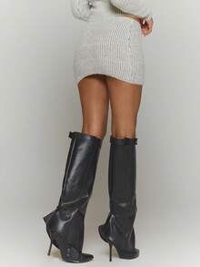 MUSERA 条纹针织迷你裙，冬季街头风，清凉夜出，日常性感优雅，适合冬季派对和晚宴穿着。 - 彩色 - 查看 4