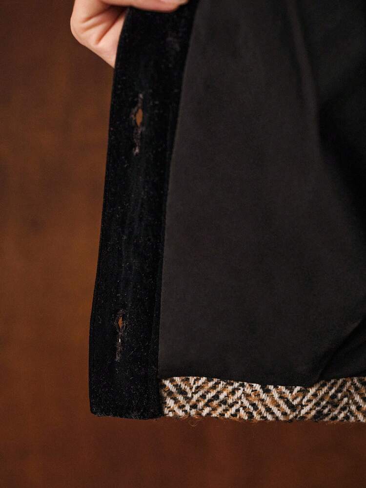 TWEED CONTRAST VELVET JACKET, AUTUMN/WINTER