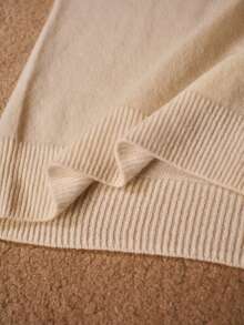 MOTF PREMIUM 100% WOOL KNITTED CREW NECK LONG SLEEVE SWEATER, AUTUMN/WINTER - White - View 8