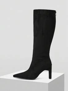 MOTF PREMIUM WOMEN'S FASHION POINTED TOE KNEE-HIGH BOOTS FOR CHRISTMAS - Black - View 6