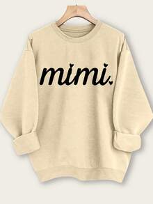 INAWLY 女士休闲圆领印花卫衣，适合秋冬季节，也可作为毕业礼服、返校礼服、毕业典礼礼服、教师礼服等。 - 卡其色 - 查看 1