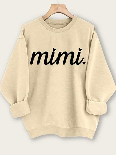 INAWLY Sudadera casual de cuello redondo con estampado Mimi, adecuada para otoño e invierno, vestido de graduación para mujeres, vestido de regreso a la escuela, ceremonia de graduación, vestido de maestra para mujeres, regreso a la escuela en invierno y otoño